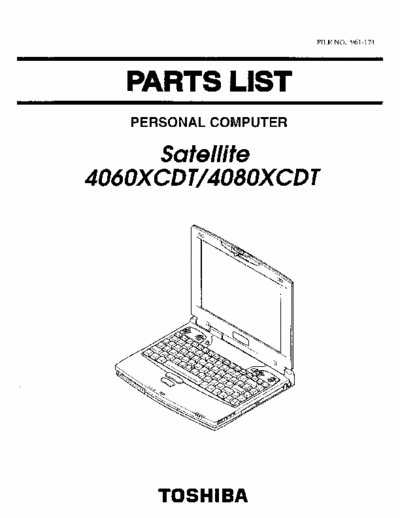 Toshiba Satellite 4060XCDT Toshiba Satellite 4060XCDT / 4080XCDT  Parts diagram and listing